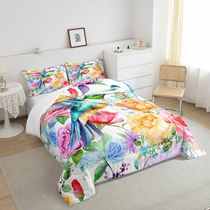 Feelyou Hummingbird Bedding Set King Size 3Pcs for Kids Boys Girls