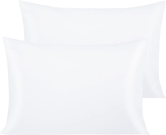 NTBAY Egyptian Cotton Queen Pillowcases - Set of 2, 500 Thread Count Cotton Pillowcases - Soft and Breathable Envelope Closure Pillow Cases - 20x30 Pillow Covers for Bed, White
