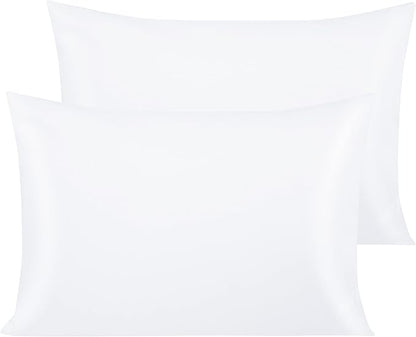 NTBAY Egyptian Cotton Queen Pillowcases - Set of 2, 500 Thread Count Cotton Pillowcases - Soft and Breathable Envelope Closure Pillow Cases - 20x30 Pillow Covers for Bed, White