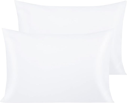 NTBAY Egyptian Cotton Queen Pillowcases - Set of 2, 500 Thread Count Cotton Pillowcases - Soft and Breathable Envelope Closure Pillow Cases - 20x30 Pillow Covers for Bed, White
