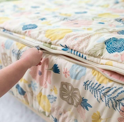 Beddy's Flower Blossoms Girls Durable Zipper Bedding for Kids, Bed in a Bag, Floral Sheets and Comforter, Easy to Make and Wash, Includes Pillowcase and Pillow Sham, Super Soft All Season