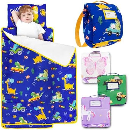 Primlect Toddler Nap Mat with Pillow, Portable Sleeping Mat