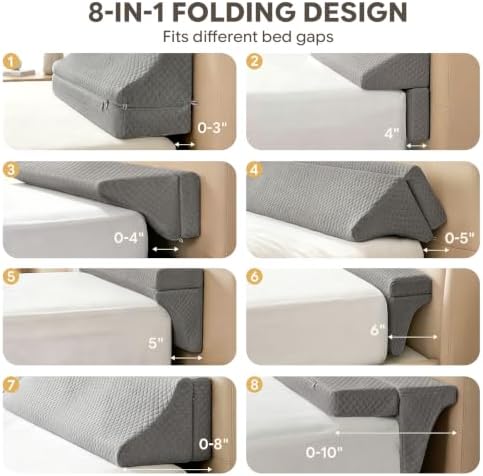 Wedge Pillow Headboard for Bed Gap,Foldable Bed Wedge Gap Filler King Size