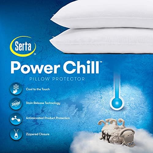Serta Power Chill Cooling Pillow Protectors, King (2 Pack)