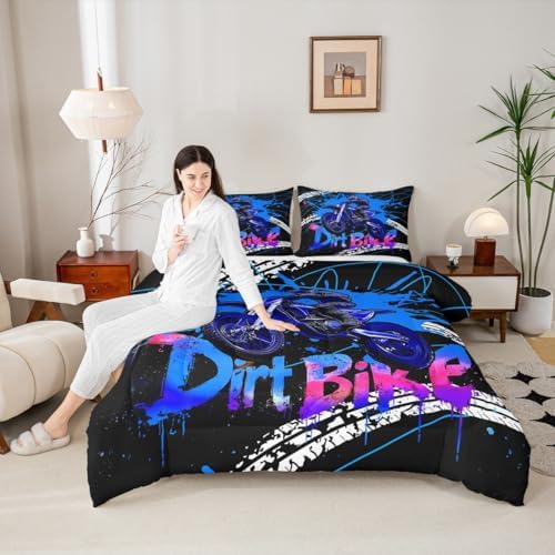 Feelyou Racing Motocross Rider Kids Bedding Set Boys Girls Full Size