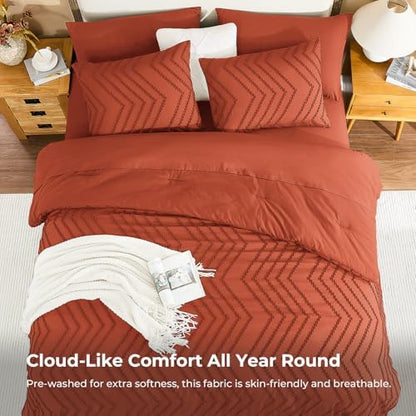Litanika Super King Comforter Set with Sheets, 7 Pieces Boho Bed Set