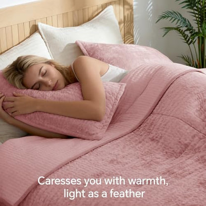 BEDELITE Velvet Quilt Set Queen Size, Luxury Velvet Comforter Bedding