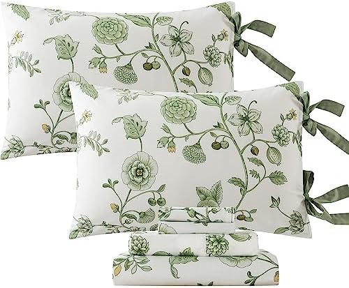 FADFAY Twin XL Floral Sheets for College Girls Premium Percale Cotton