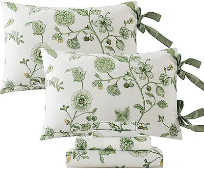 FADFAY Twin XL Floral Sheets for College Girls Premium Percale Cotton