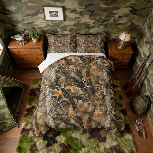 Feelyou Camo Comforter Set Queen Size for Kids Boys Girls Bedding Set