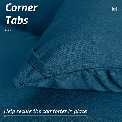 HYLEORY All Season Twin Size Bed Comforter - Cooling Down Alternative Quilted Duvet Insert with Corner Tabs - Winter Warm - Machine Washable - Teal