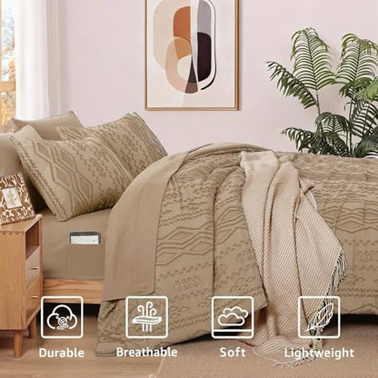 King Size Comforter Set- 7 Pieces Tufted Bed in a Bag King Bedding Sets