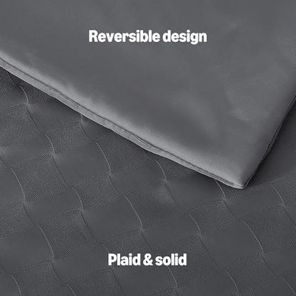 Amazon Basics Cooling Comforter, Soft Lightweight Waffle Weave Blanket for Hot Sleepers, Summer & All Season Bedding to Keep Cool for Night Sweats, 90"x90", Queen, Dark Gray