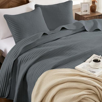 King Size Quilt-Lightweight Bedspreads Grey King Quilt Bedding Set