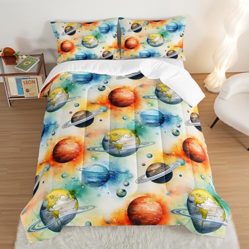 Universe Series Queen Size Comforter for Boys with 2 Pillowcases.
