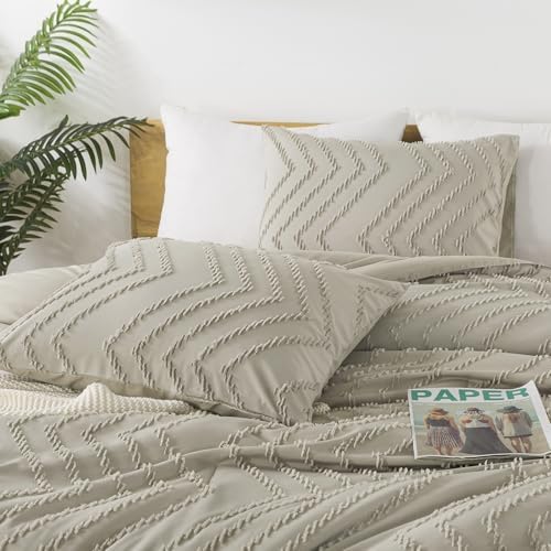 Andency Oatmeal Oversized King Comforter Set 120x98 Extra Large