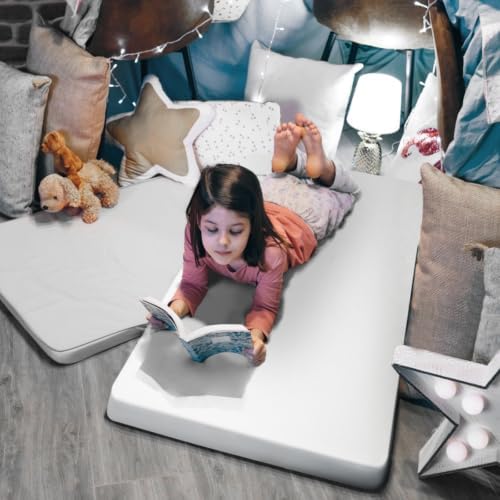 Kids Air Mattress Fitted Sheets Grey and White, 63x35.5x10 Inch, 2 Pack