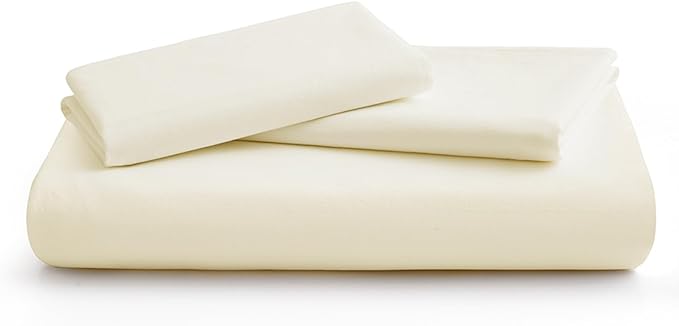 Cream White Cotton Duvet Cover with Zipper Closure, Linen-Like Natural Bedding Set (No Comforter), Queen Size, Duvet Cover (90"x90") x 1, Pillowshams(20"x26") x 2