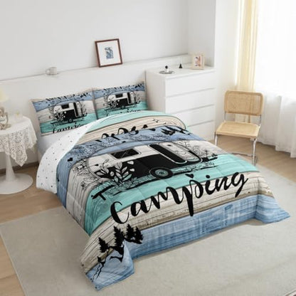 Feelyou Happy Camping Decor Bedding Set Kids Boys Girls Full Size