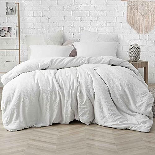 Queen Size Comforter Set 3 Piece, White, 90x90 inch
