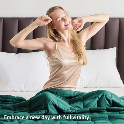 yescool Weighted Blanket for Adults 10lbs Twin Size, 48" x 72", Green