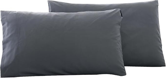 Microfiber Queen Bed Pillowcases 2 Pack, Super Soft Bed Pillow Covers Envelope Closure, Wrinkle, Fade and Stain Resistant, 20x30, Grey