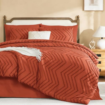 Litanika Super King Comforter Set with Sheets, 7 Pieces Boho Bed Set
