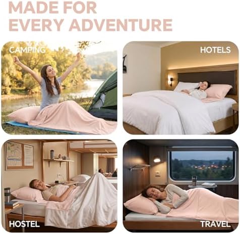 Sleeping Bag Liner,Extra Wide Travel Sheets for Hotel,3 Size