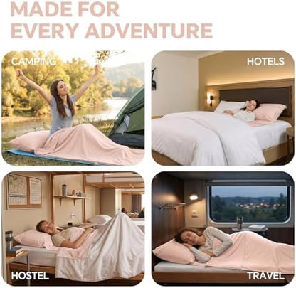 Sleeping Bag Liner,Extra Wide Travel Sheets for Hotel,3 Size