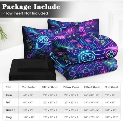 WeCozy 5 Pieces Twin Comforter Set for Boys - Gaming Bedding for Kids