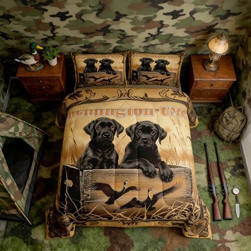Feelyou Duck Hunting Comforter Set King for Kids Boys Girls Bedding Set