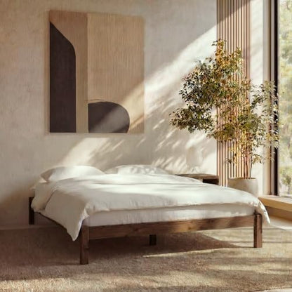 LIFEMENT Twin Bed Frame Classic Wood Platform, Noise Free, Under Bed Storage, No Box Spring Needed, Easy Assembly, Espresso