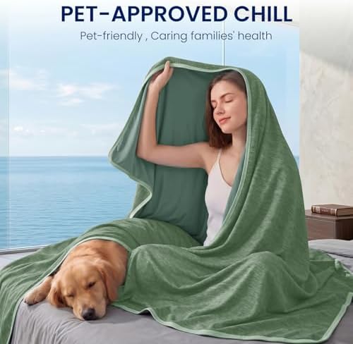 Topcee Cooling Blanket for Night Sweats Absorbs Heat to Keep Adults, Children Cool on Warm Nights, Q-Max 0.5 Cooling Blankets for Hot Sleepers, Ultra-Cool Lightweight Sofa Throw Blanket (50"x70")
