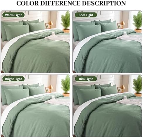 NEXHOME PRO Duvet Cover Queen Size, 3 Pieces Cotton Bedding Cover Set