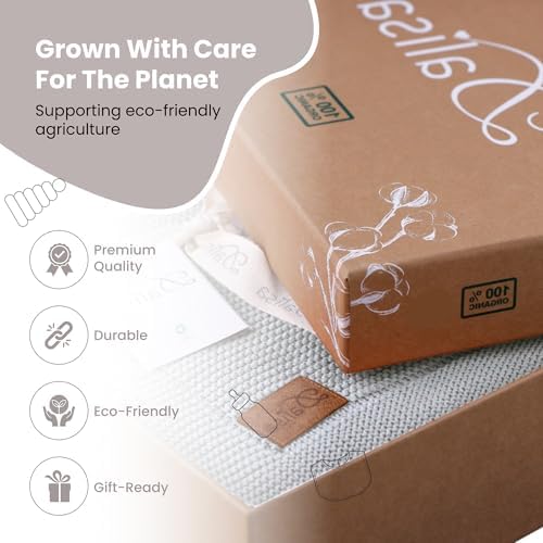 Dalisa Alina GOTS Organic Cotton Throw Blanket, Harbor Mist, 50x60 in