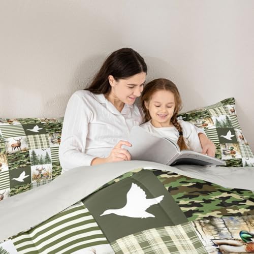 Feelyou Wild Duck Comforter Set Full Size for Kids Boys Girls Bedding Set