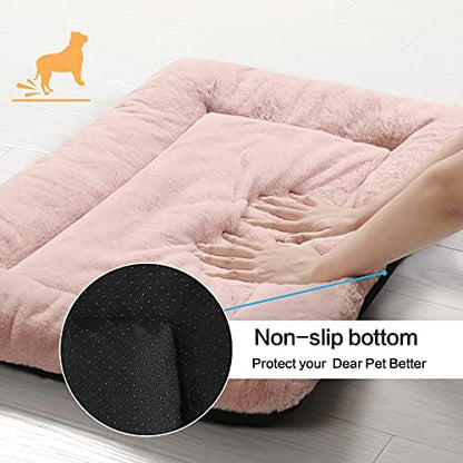 Dog Crate Pad Washable Dog Bed for Crate Medium Cozy Mat 36-Inch Pink