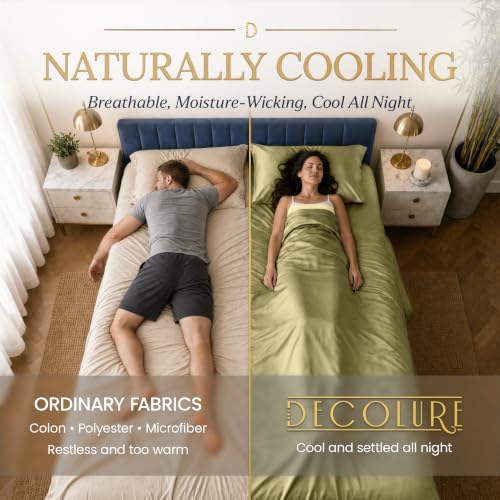 DECOLURE 100% Viscose Derived from Bamboo Sheets Twin Size | 3 Pc Bed Set