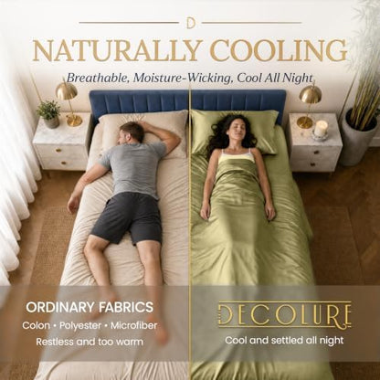 DECOLURE 100% Viscose Derived from Bamboo Sheets Full Size | 4 Pc Bed Set