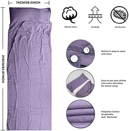 Travel and Camping Sheet Sleeping Bag Liner - Lightweight Compact and Portable Adult Sleeping Bag - Ideal for Traveling,Hostels and Camping