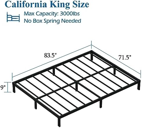 DiaOutro 9 Inch California King Bed Frames Low Profile Metal Platform