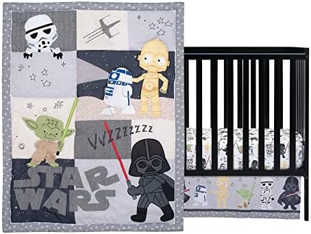 Lambs & Ivy Star Wars Classic 3-Piece Baby Crib Bedding Set - Yoda/Vader