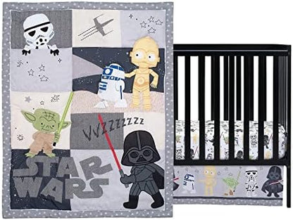 Lambs & Ivy Star Wars Classic 3-Piece Baby Crib Bedding Set - Yoda/Vader