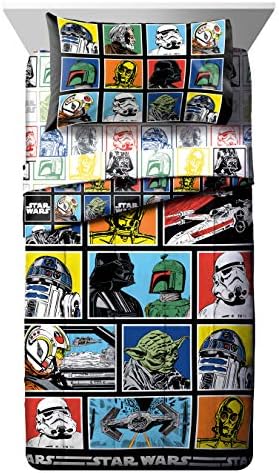 Star Wars Twin Comforter Set 4 Piece Soft Bedding for Boys, Multi