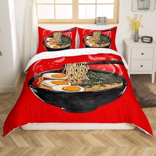 Feelyou Kids Japanese Ramen Duvet Cover Twin Size Boys Girls
