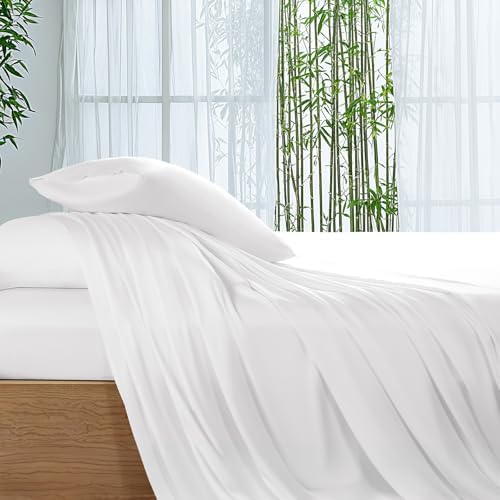 SONORO KATE 100% Viscose Derived from Bamboo_Sheets Cal King Size,4PC
