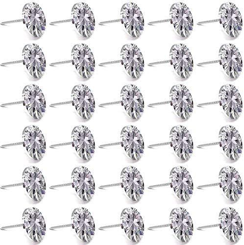 30 Pieces Rhinestone Crystal Buttons Diamond Crystal Upholstery Nails Tacks Sofa Bed Headboard Sew Buttons Decorative Push Pins for Sewing Wall DIY Crafts Decoration