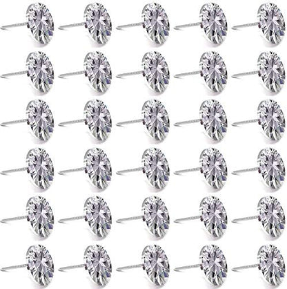 30 Pieces Rhinestone Crystal Buttons Diamond Crystal Upholstery Nails Tacks Sofa Bed Headboard Sew Buttons Decorative Push Pins for Sewing Wall DIY Crafts Decoration