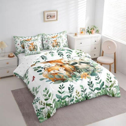 Erosebridal Cartoon Animals 7 Pieces Bedding Set Queen Size