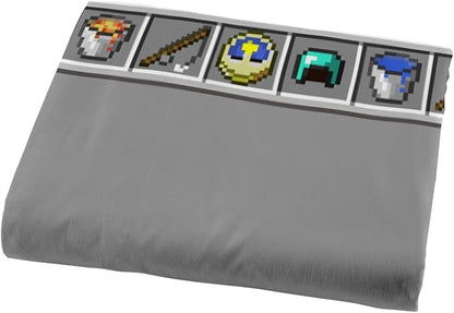 Jay Franco Minecraft Daytime 5 Piece Twin Bed Set - Includes Comforter & Sheet Set - Bedding Features Alex and Steve - Super Soft Fade Resistant Microfiber - (Official Minecraft Product)